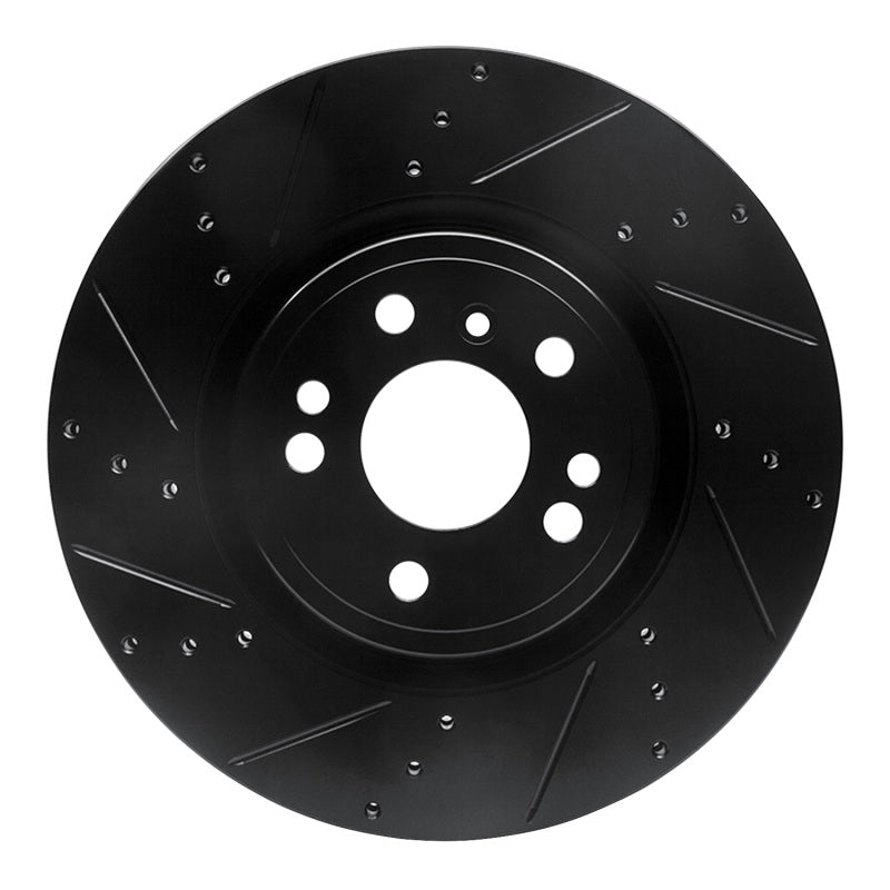R1 Concepts 12-18 Mercedes-Benz ML350 Front Left Drilled & Slotted Black Brake Rotor
