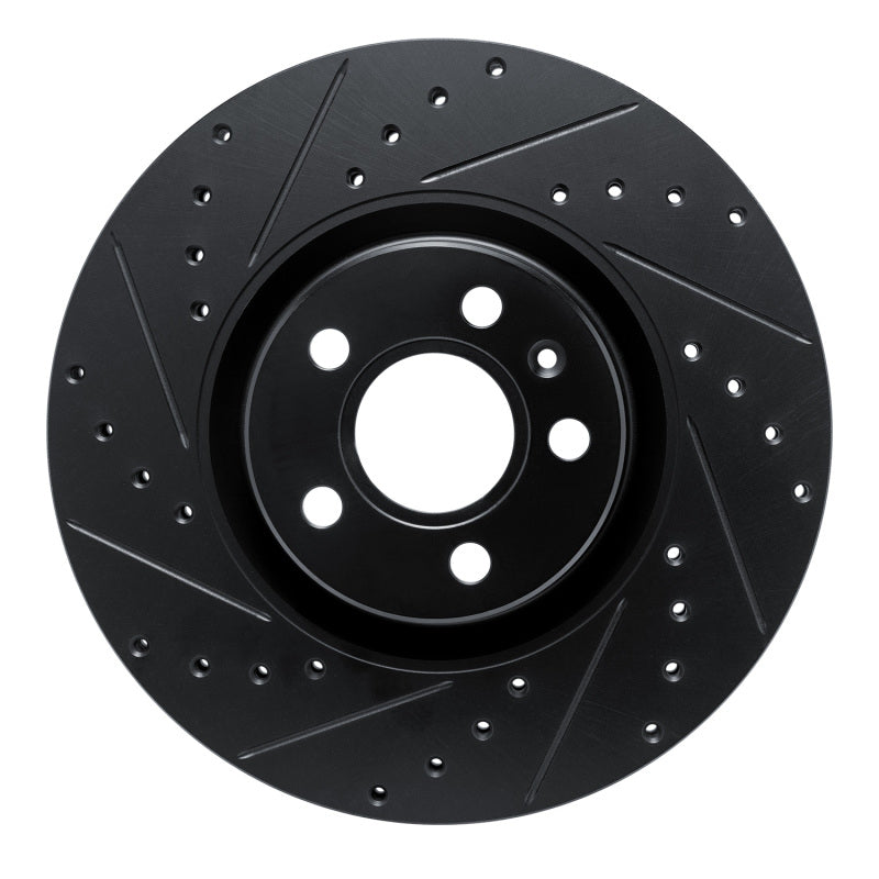 R1 Concepts 17-25 Volvo XC60 Front Left Drilled & Slotted Black Brake Rotor