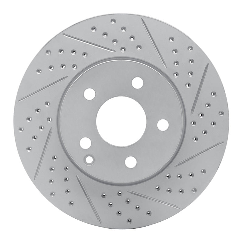 R1 Concepts 03-09 Mercedes-Benz E350 Front Right Drilled & Slotted Geo-Carbon Rotor