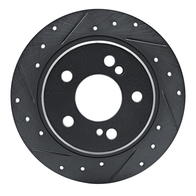 R1 Concepts 90-95 Mercedes-Benz 300SL Rear Left Drilled & Slotted Black Brake Rotor