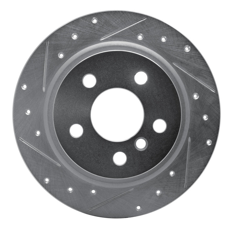 R1 Concepts 14-25 BMW i3 Rear Left Drilled & Slotted Silver Brake Rotor
