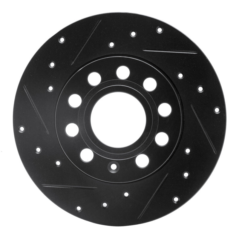 R1 Concepts 05-13 Audi A3 Rear Left Drilled & Slotted Black Brake Rotor