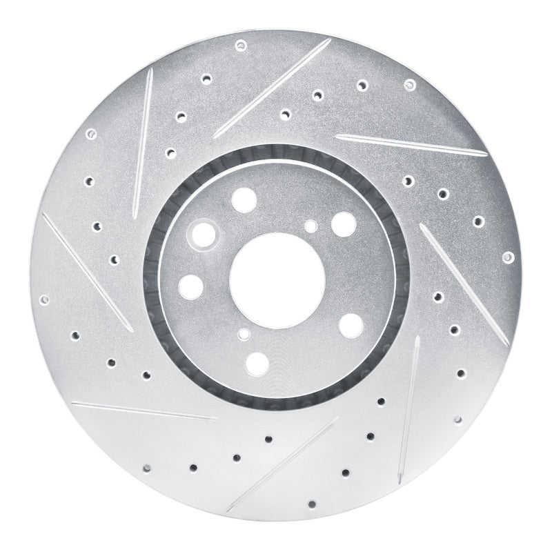 R1 Concepts 19-25 BMW M235I xDrive Gran Coupe Left Front Drilled & Slotted Silver Brake Rotor