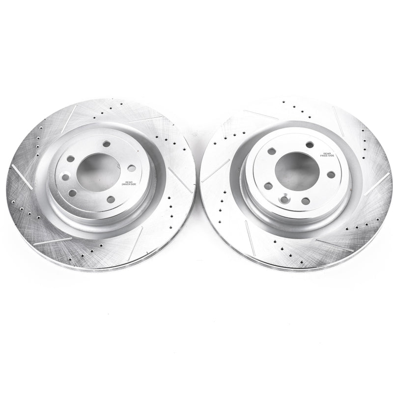 PowerStop 2017 Land Rover Discovery Rear Evolution Drilled & Slotted Rotors - Pair