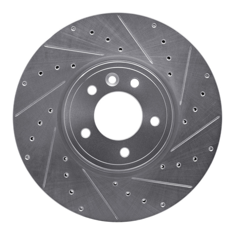 R1 Concepts 18-20 Land Rover Range Rover Sport Front Right Drilled & Slotted Silver Brake Rotor