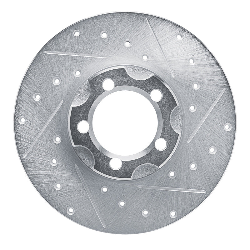 R1 Concepts 1961-1967 Mercedes-Benz 220SB Front Right Drilled & Slotted Silver Brake Rotor