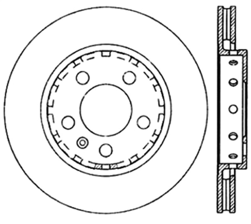 StopTech Power Slot 00-06 Audi TT Quattro / 04 VW Golf R32 Left Rear Slotted CRYO Rotor