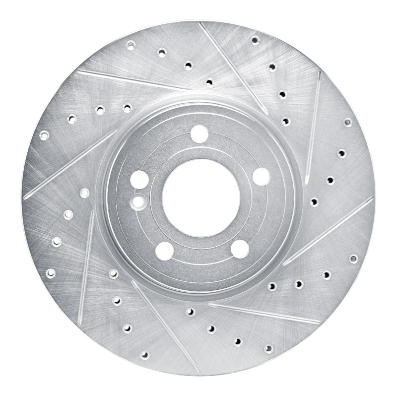 R1 Concepts 19-26 Mercedes-Benz A220 Front Right Drilled & Slotted Silver Brake Rotor
