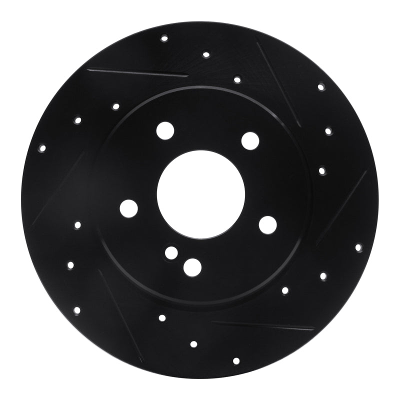 R1 Concepts 94-11 Mercedes-Benz CLK350 Rear Right Drilled & Slotted Black Brake Rotor