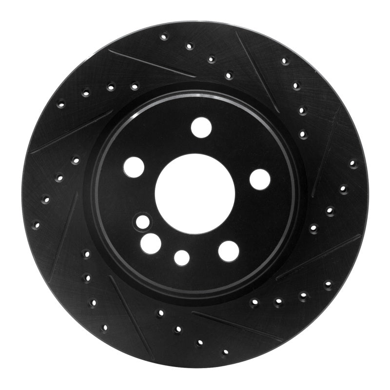 R1 Concepts 92-99 Mercedes-Benz 500SEL Rear Right Drilled & Slotted Black Brake Rotor