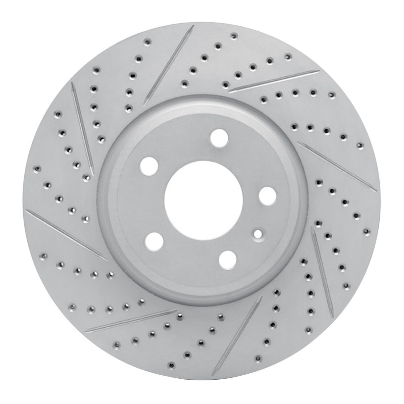 R1 Concepts 08-12 Audi A5 Front Left Drilled & Slotted Geo-Carbon Rotor