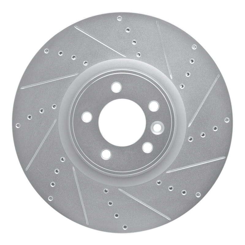 R1 Concepts 10-17 Land Rover Range Rover Front Right Drilled & Slotted Silver Brake Rotor
