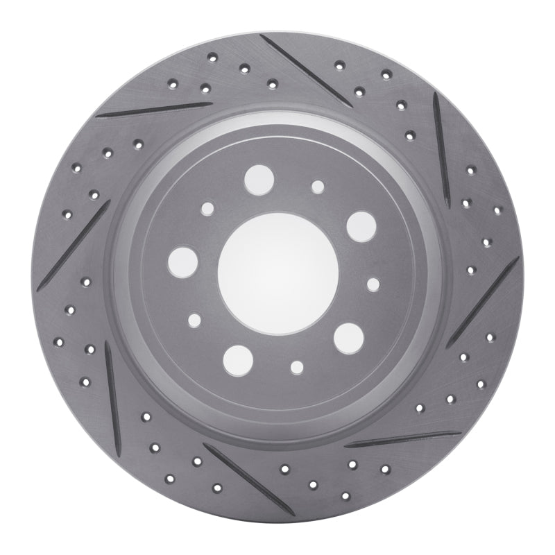 R1 Concepts 99-09 Volvo S60 Rear Right Drilled & Slotted Geo-Carbon Rotor