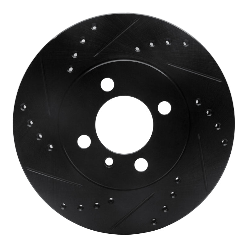 R1 Concepts 84-91 BMW 325I (USA/Canada) Front Left Drilled & Slotted Black Brake Rotor