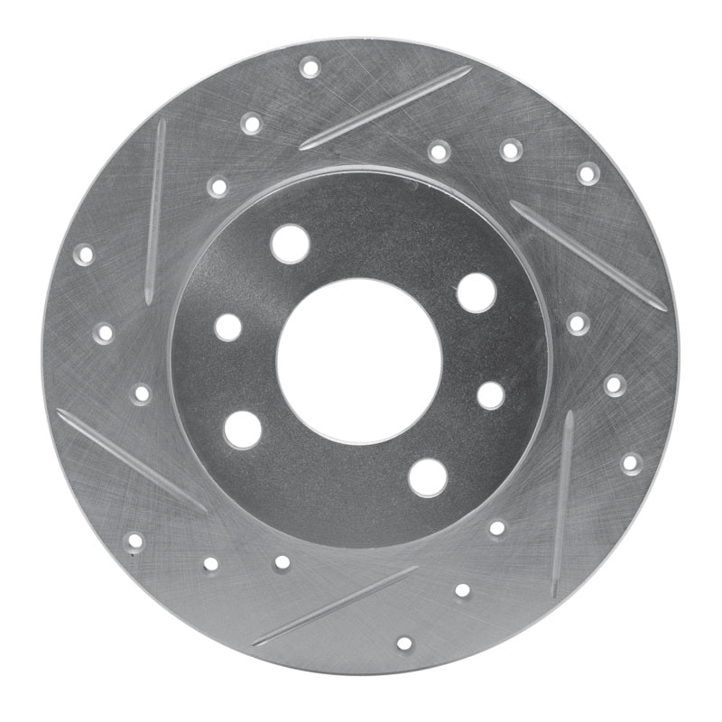 R1 Concepts 2009-2019 Fiat 500 (USA/Canada) Rear Left Drilled & Slotted Silver Brake Rotor