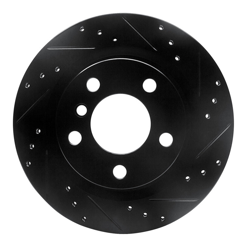 R1 Concepts 06-21 BMW 320I (USA/Canada) Rear Right Drilled & Slotted Black Brake Rotor