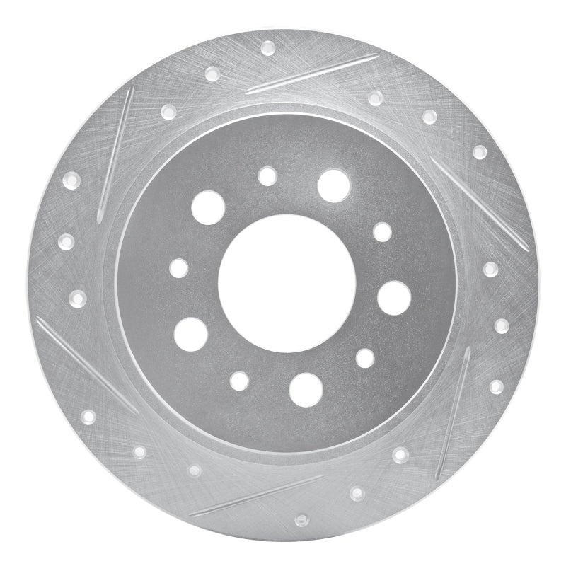 R1 Concepts 95-97 Volvo 960 Rear Left Drilled & Slotted Silver Brake Rotor