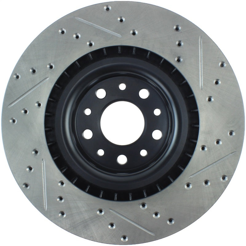 StopTech 2014-2015 Fiat 500L Front Right Slotted & Drilled Sport Brake Rotor
