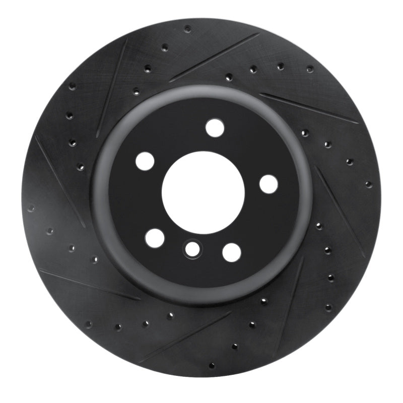 R1 Concepts 13-21 BMW 330I xDrive Sedan Rear Left Drilled & Slotted Black Brake Rotor