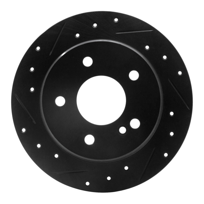 R1 Concepts 94-98 Mercedes-Benz C280 Rear Left Drilled & Slotted Black Brake Rotor