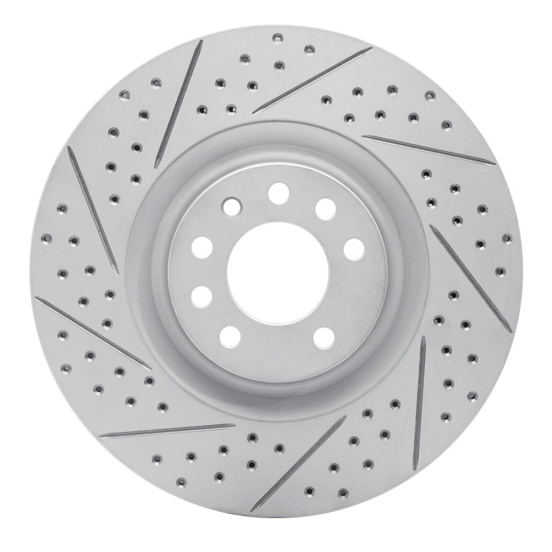 R1 Concepts 08-11 Saab 9-3 Front Left Drilled & Slotted Geo-Carbon Rotor