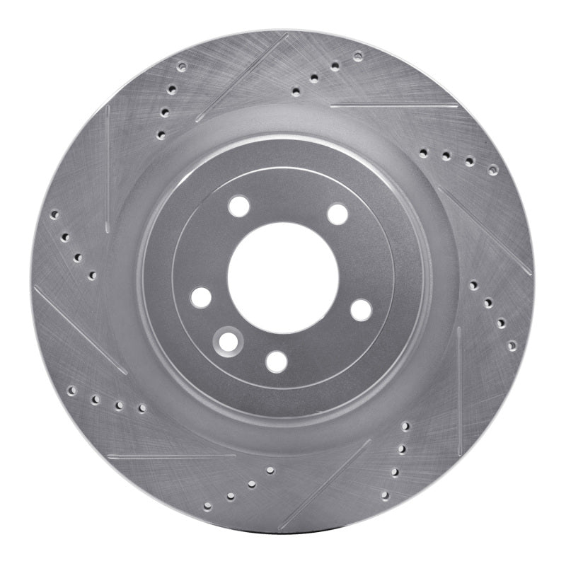 R1 Concepts 13-25 Land Rover Range Rover Rear Left Drilled & Slotted Silver Brake Rotor