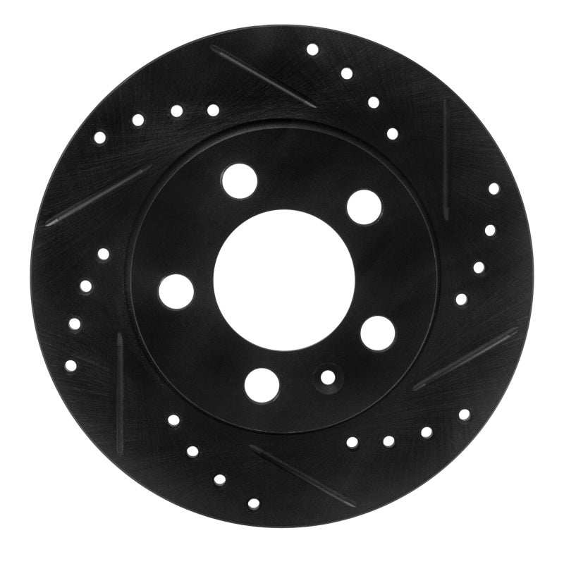 R1 Concepts 01-06 Audi TT Quattro Rear Right Drilled & Slotted Black Brake Rotor