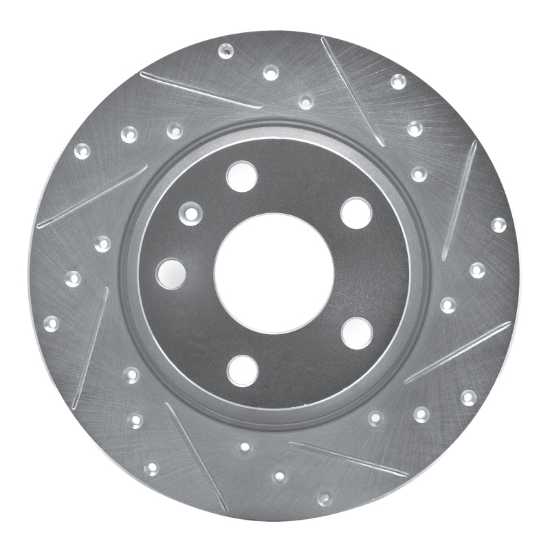 R1 Concepts 08-15 Audi TT Rear Right Drilled & Slotted Silver Brake Rotor