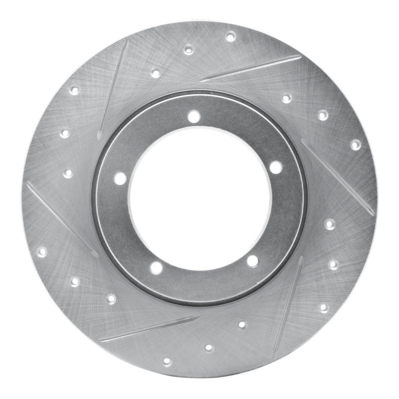 R1 Concepts 65-76 Porsche 911 Front Left Drilled & Slotted Silver Brake Rotor