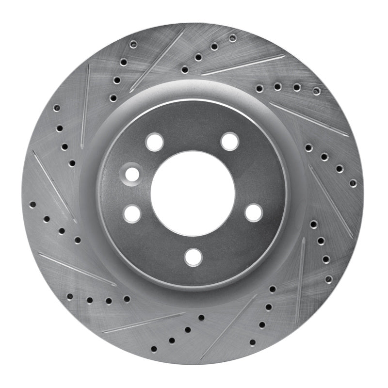 R1 Concepts 05-09 Land Rover LR3 Front Left Drilled & Slotted Silver Brake Rotor