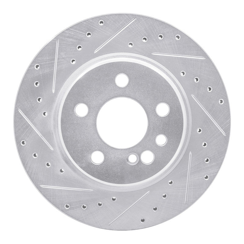 R1 Concepts 92-99 Mercedes-Benz 600SEL Rear Left Drilled & Slotted Silver Brake Rotor