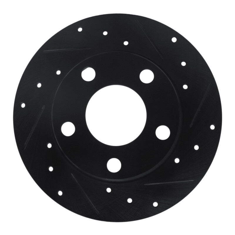 R1 Concepts 96-05 Audi A4 Quattro Rear Right Drilled & Slotted Black Brake Rotor