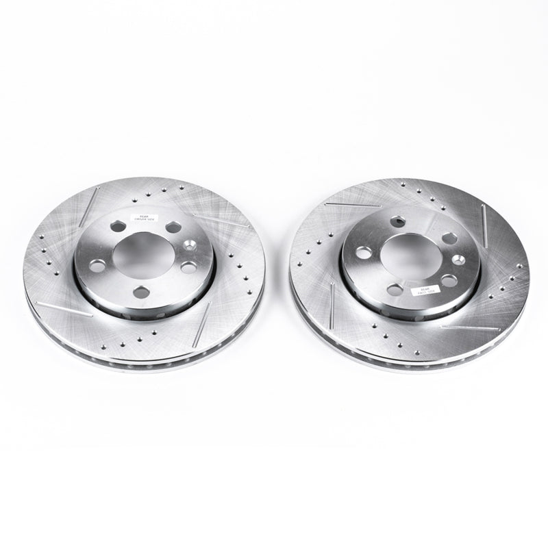 PowerStop 00-06 Audi TT Quattro Rear Evolution Drilled & Slotted Rotors - Pair