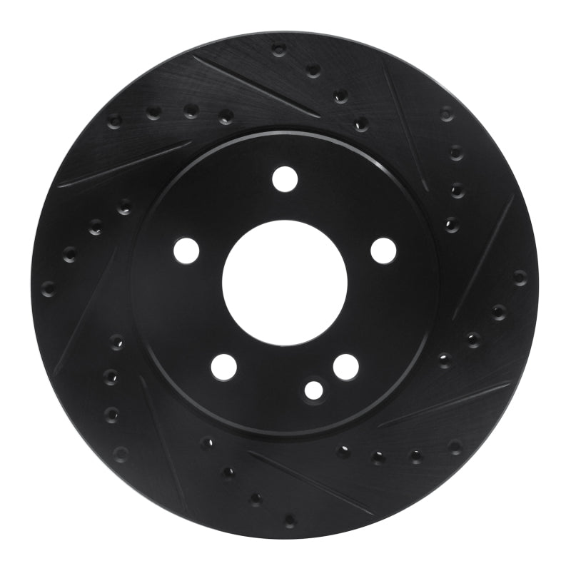 R1 Concepts 94-97 Mercedes-Benz C280 Front Right Drilled & Slotted Black Brake Rotor