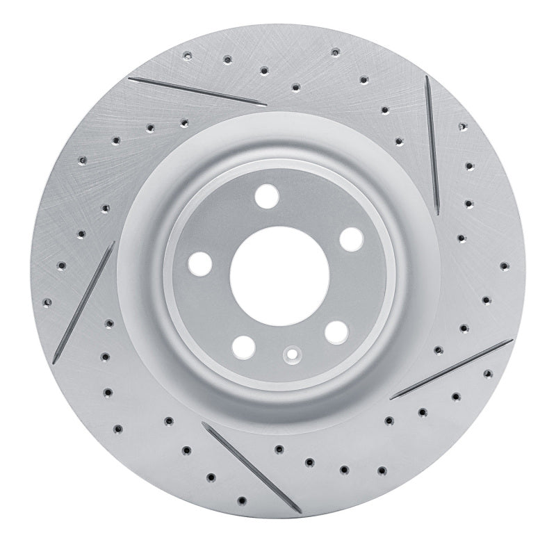 R1 Concepts 17-26 Audi S8 Rear Right Drilled & Slotted Geo-Carbon Rotor