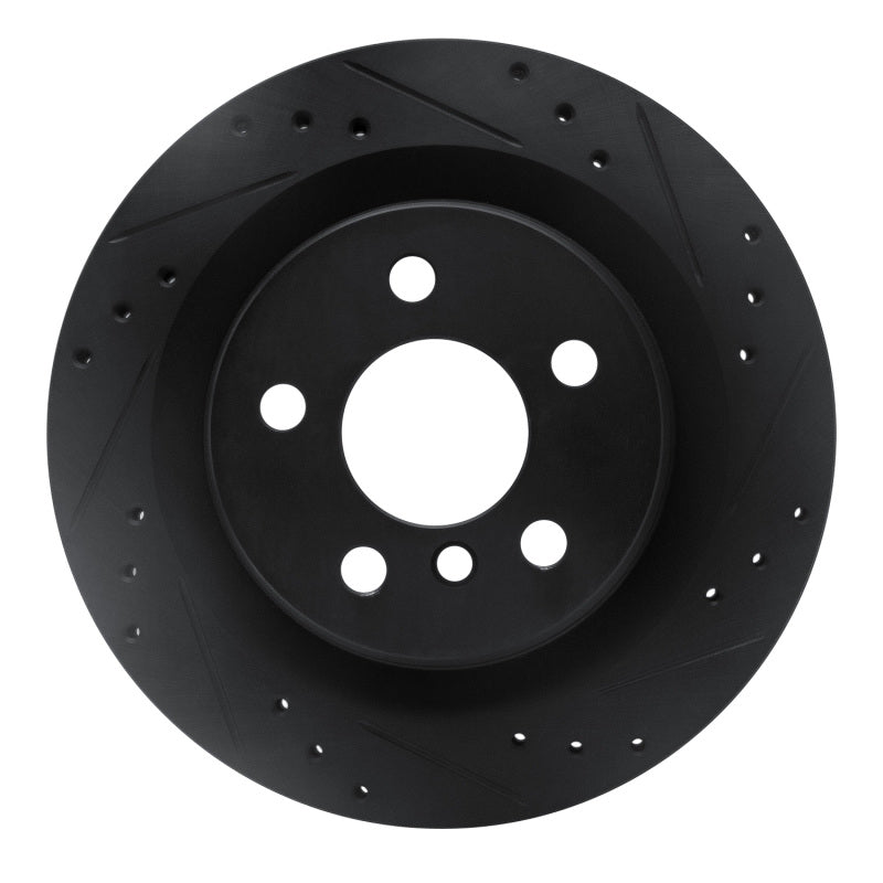 R1 Concepts 16-26 BMW 228I Gran Coupe Rear Right Drilled & Slotted Black Brake Rotor