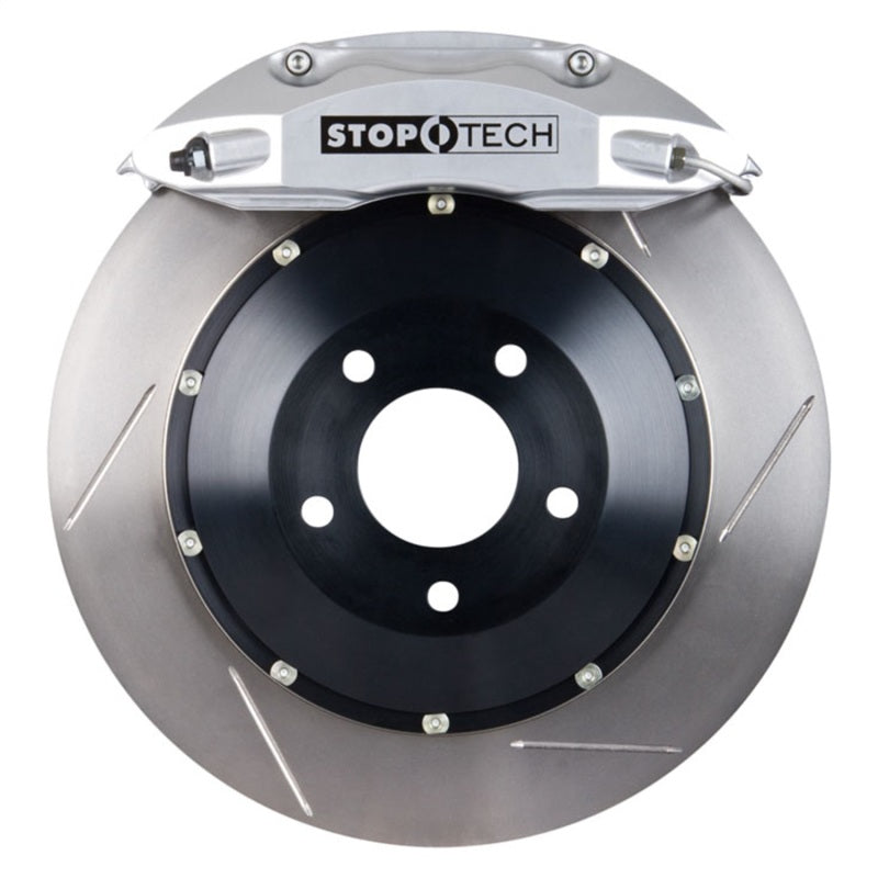 StopTech 08-13 BMW M3/11-12 1M Coupe Rear Silver ST-40 Calipers 355x32 Slotted Rotors Pads & Lines