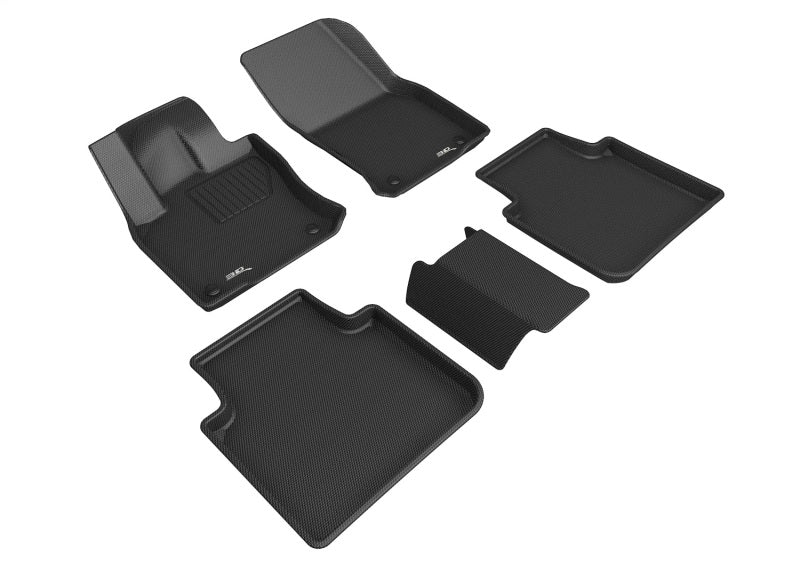 3D MAXpider 2018-2019 Volkswagen Tiguan Kagu 1st + 2nd Row Floormat - Black