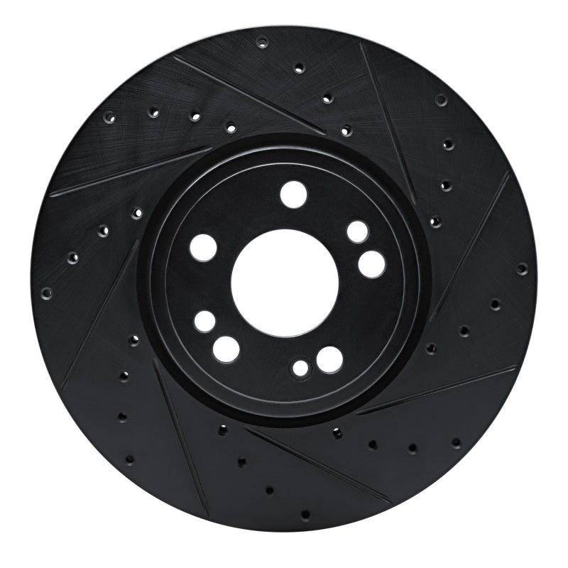 R1 Concepts 20-23 Mercedes-Benz GLE350 Front Right Drilled & Slotted Black Brake Rotor