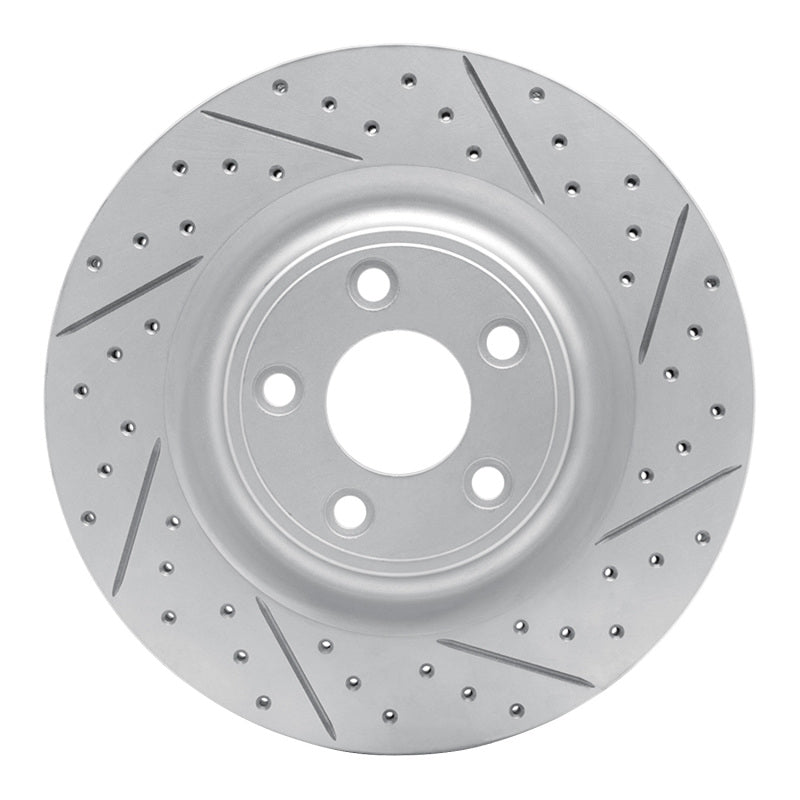 R1 Concepts 14-21 Jaguar F-Type Rear Right Drilled & Slotted Geo-Carbon Rotor