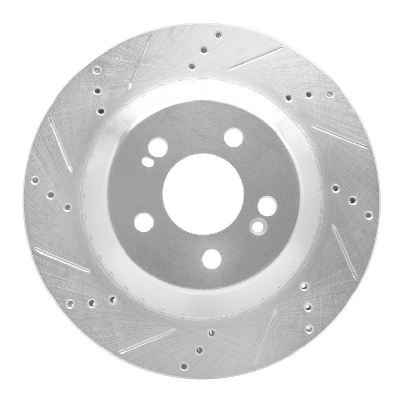 R1 Concepts 15-21 Mercedes-Benz S550 Rear Left Drilled & Slotted Silver Brake Rotor