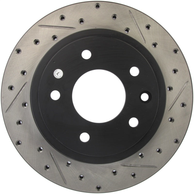 StopTech 98-03 Jaguar XJ8/Vanden Plas / 94-01 XJs / 97-06 XK8 Slotted & Drilled Left Rear Rotor