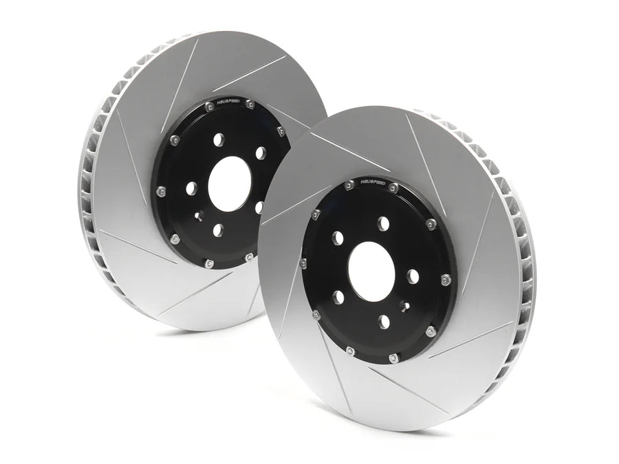 NEUSPEED 2-Piece Floating Brake Rotors - Front 357mm Slotted - MQBe MK8/MK8.5 Golf R, 8Y S3