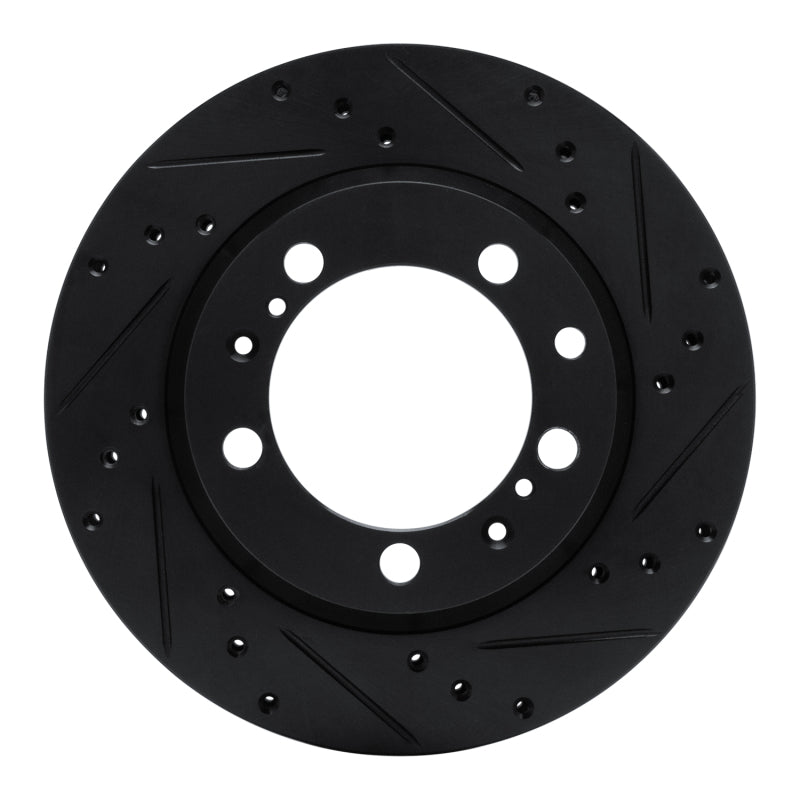 R1 Concepts 91-97 Porsche 911 Left Rear Drilled & Slotted Black Brake Rotor