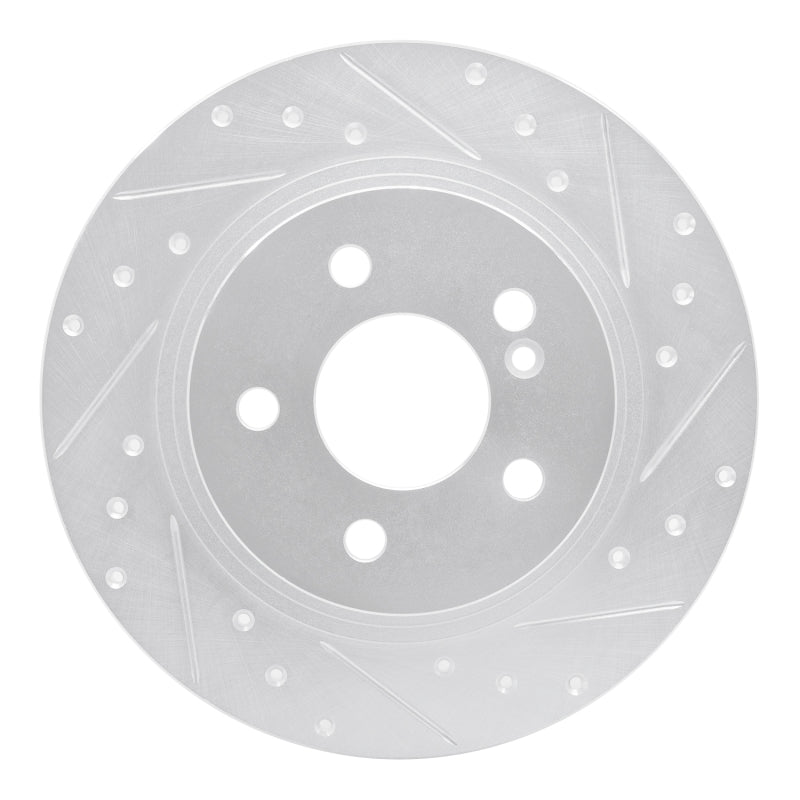 R1 Concepts 08-15 Mercedes-Benz C250 Rear Right Drilled & Slotted Silver Brake Rotor