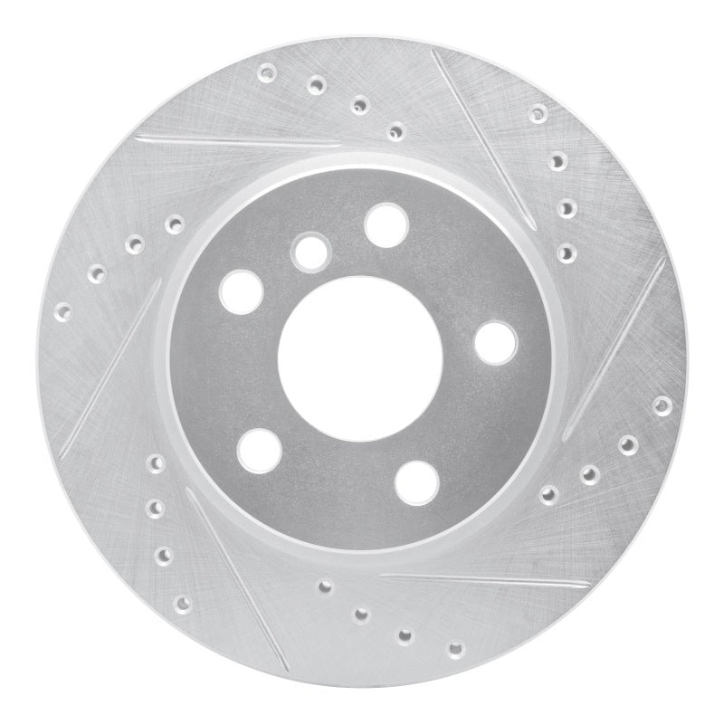 R1 Concepts 14-24 Mini Cooper (Excl Clubman) Front Right Drilled & Slotted Silver Brake Rotor