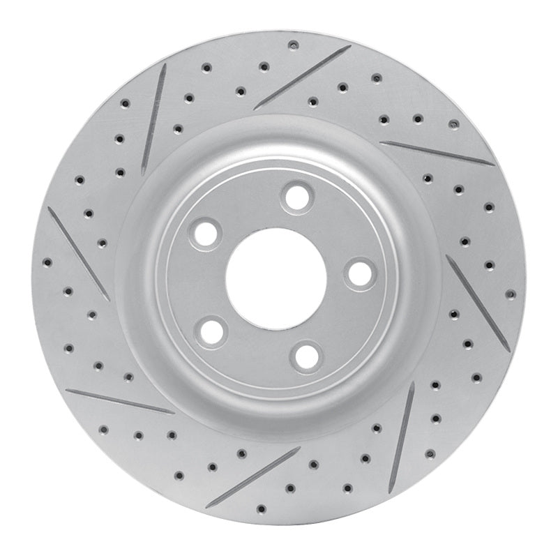 R1 Concepts 14-21 Jaguar Xj Rear Left Drilled & Slotted Geo-Carbon Rotor