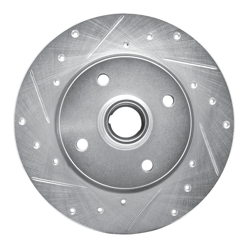 R1 Concepts 76-84 Porsche 924 Front Left Drilled & Slotted Silver Brake Rotor