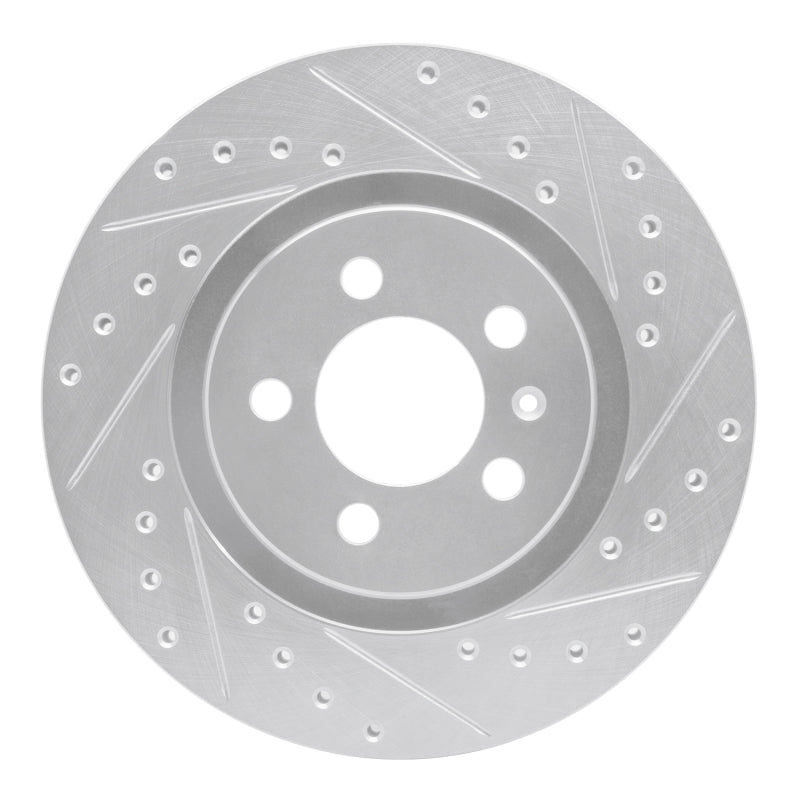 R1 Concepts 92-95 Volkswagen Jetta Sedan Front Right Drilled & Slotted Silver Brake Rotor