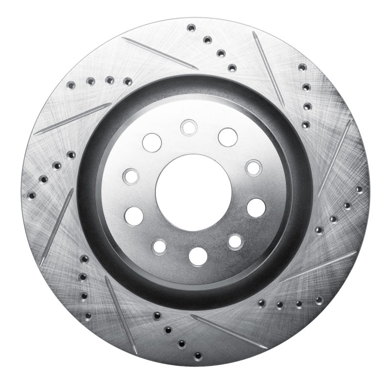 R1 Concepts 17-24 Maserati LeVante Rear Right Drilled & Slotted Silver Brake Rotor